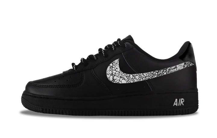 Nike Nike Air Force 1 Black Sole Ice Crushing Abrasion Resistant Low top Skateboard Shoes Unisex Black