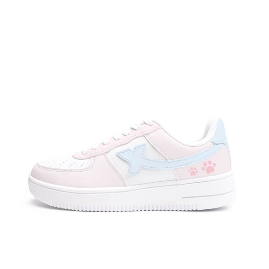 XTEP Skate Shoes Women's Low Top White/Blue/Pink