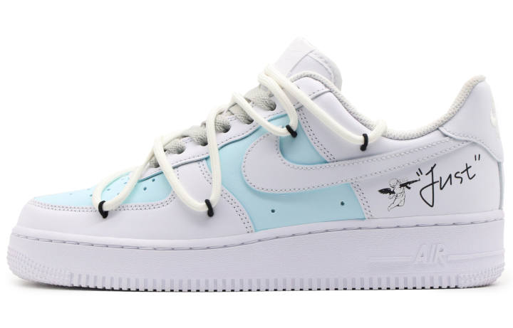 Nike Nike Air Force 1 Low Leather Thermal Coverage Low top Skateboard Shoes Women's Blue White