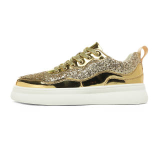 DEVIL AND ANGEL Low top Skateboard Shoes Unisex Gold