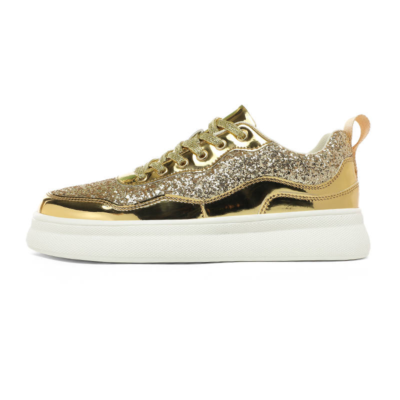DEVIL AND ANGEL Low top Skateboard Shoes Unisex Gold