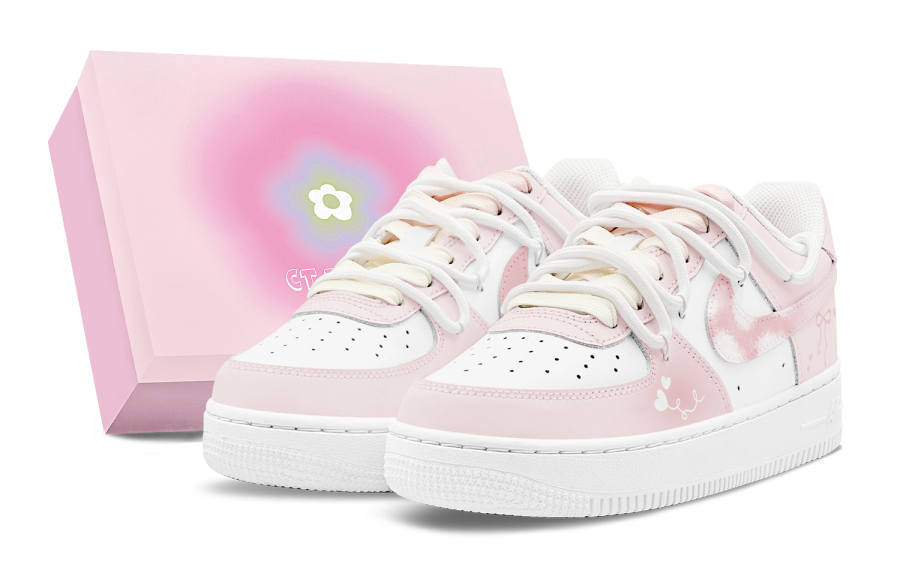 Nike Nike Air Force 1 Air Force 1 Abrasion Resistant Abrasion Resistant Low top Skateboard Shoes Women's White Pink