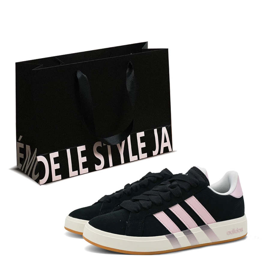 Adidas Adidas GRAND COURT Base 00s Black Pink Rhythm Shopping Bag Abrasion Resistant Abrasion Resistant Low top