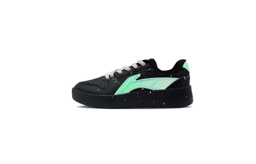 Li-Ning Li Ning Slip Resistant Cushioning Low top Skateboard Shoes Men's Black Green