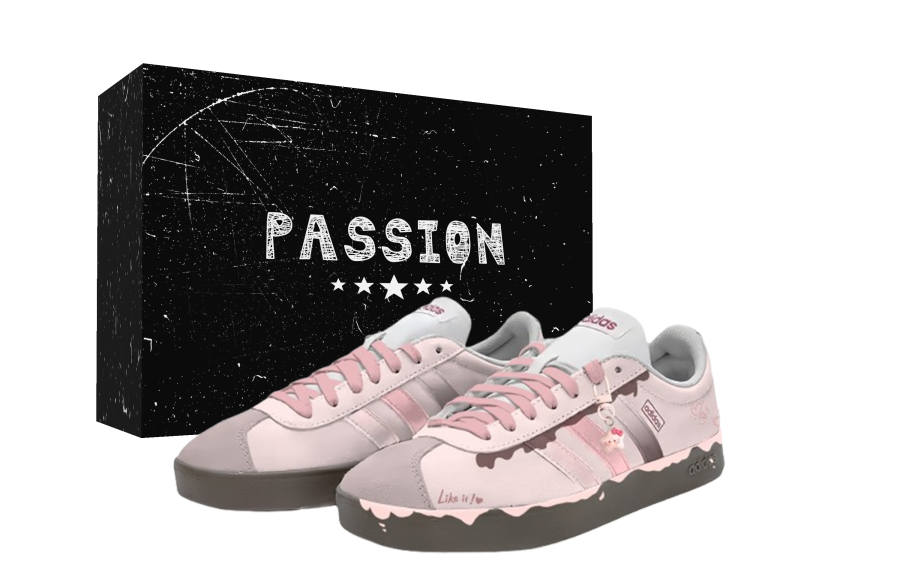 Adidas Adidas VL COURT 2.0 Pink Wave Heart Box Slip Resistant Abrasion Resistant Slip Resistant Abrasion Resistant Low top
