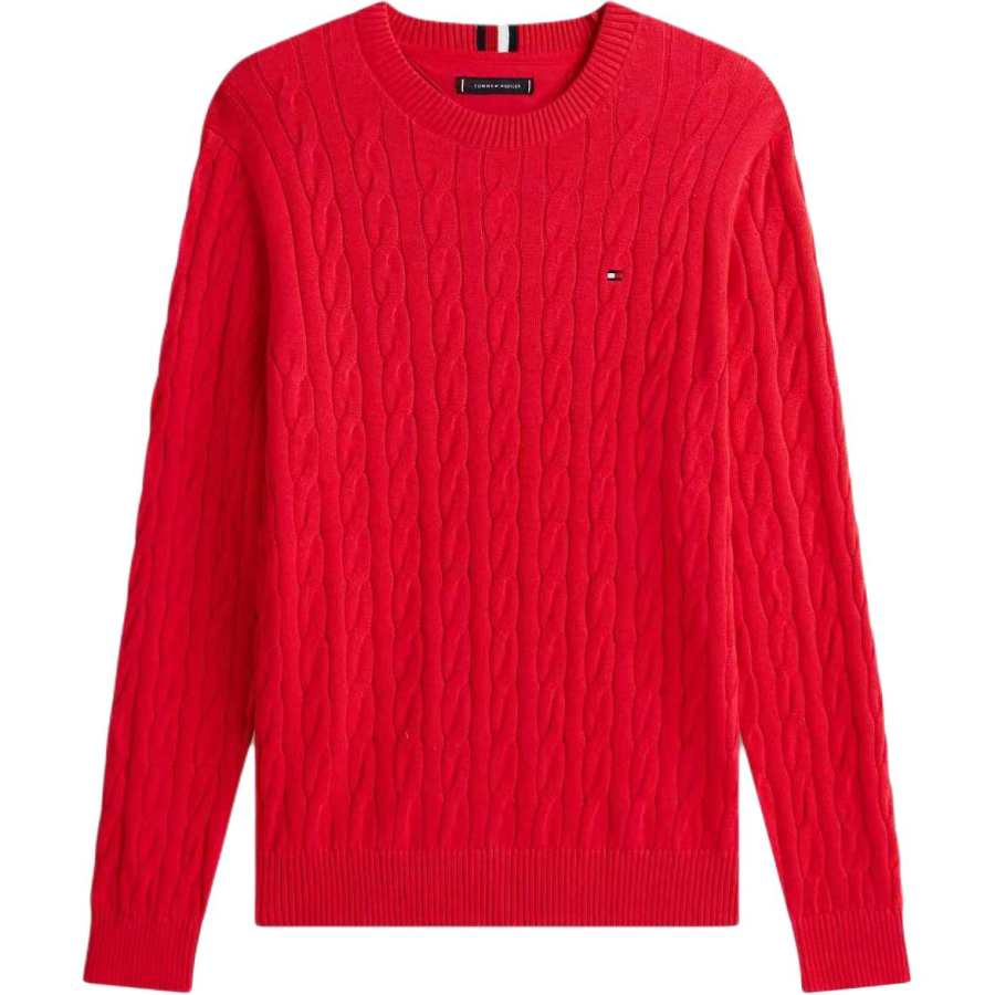 Tommy Hilfiger Sweaters Men's Red Crew Neck Moderate