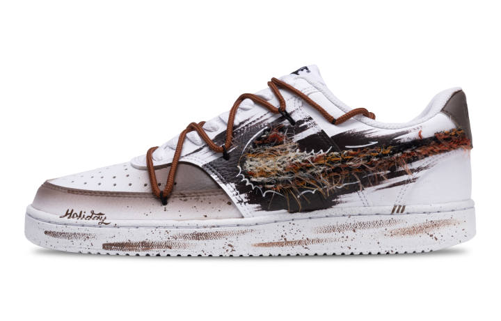Nike Nike Court Vision 1 Ugly Abrasion Resistant Abrasion Resistant Low top Skateboard Shoes Men's Brown White