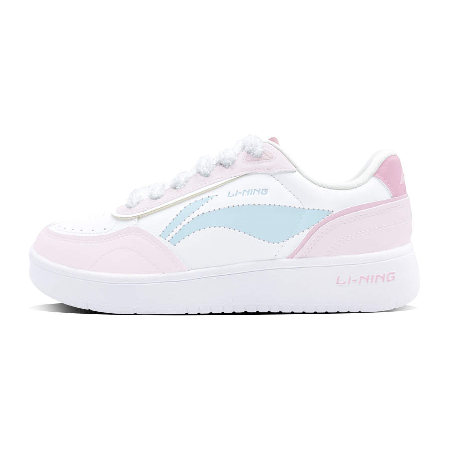 Li-Ning Li Ning Sourdough Abrasion Resistant Lightweight Slip Resistant Low top Skateboard Shoes Women's White Pink