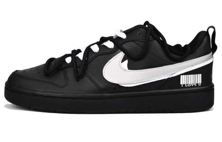 Nike Nike Court Borough Slip Resistant Quick Dry Low top Skateboard Shoes GS Black Silver