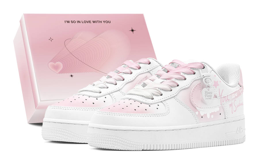 Nike Nike Air Force 1 Low top Skateboard Shoes Women's Pink White