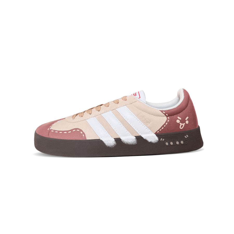 Adidas Adidas VL COURT 2.0 Chestnut Cake Abrasion Resistant Low top Skateboard Shoes Women's