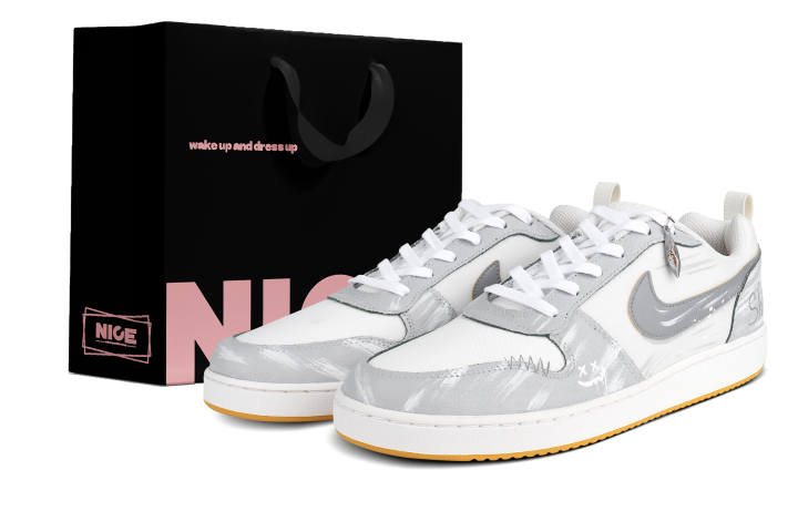 Nike Nike Court Borough Abrasion Resistant Low top Skateboard Shoes Men's Light Gray