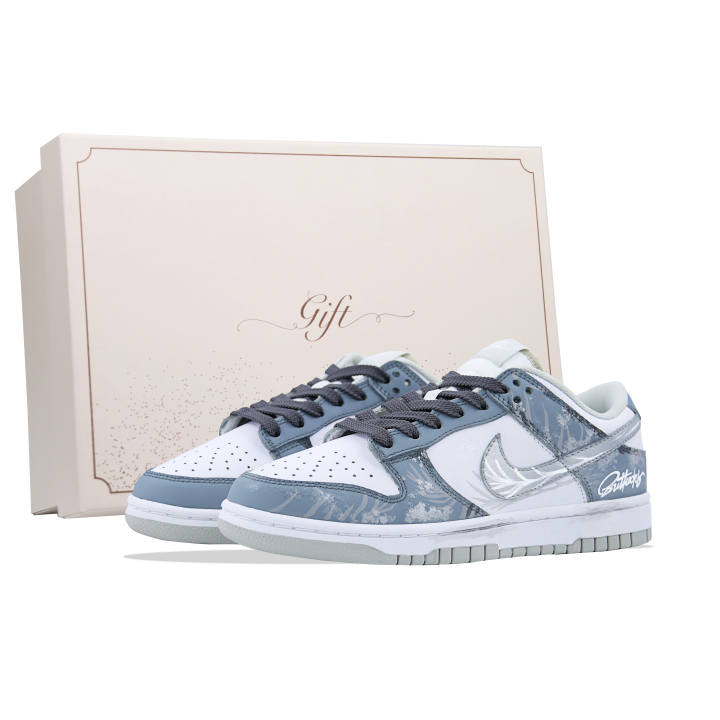 Nike Nike Dunk Luxury Box, Light Feather Trail Abrasion Resistant Low top Skateboard Shoes Unisex Smoke Gray