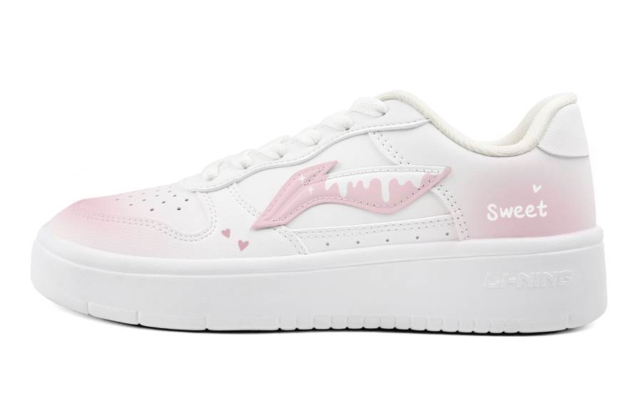 Li-Ning Li Ning Floating Boat Cushioning Abrasion Resistant Cushioning, Wear Resistant Low top Skateboard Shoes Women's Pink