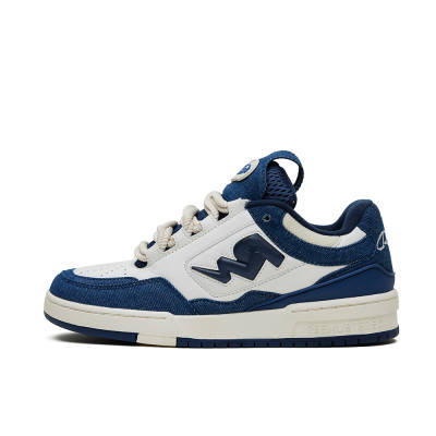 REEMUSTERED Abrasion Resistant Cushioning Abrasion Resistant Cushioning Low top Skateboard Shoes Unisex Denim Blue