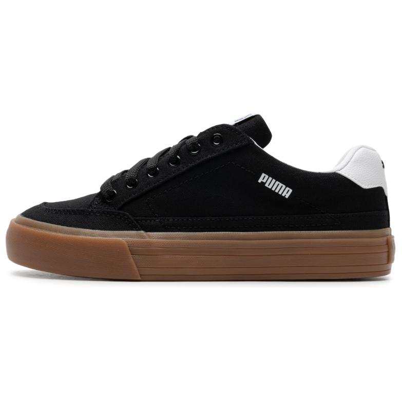 PUMA Court Classic Vulc Fashion Trend Abrasion Resistant Lightweight Low top Skateboard Shoes Unisex Black