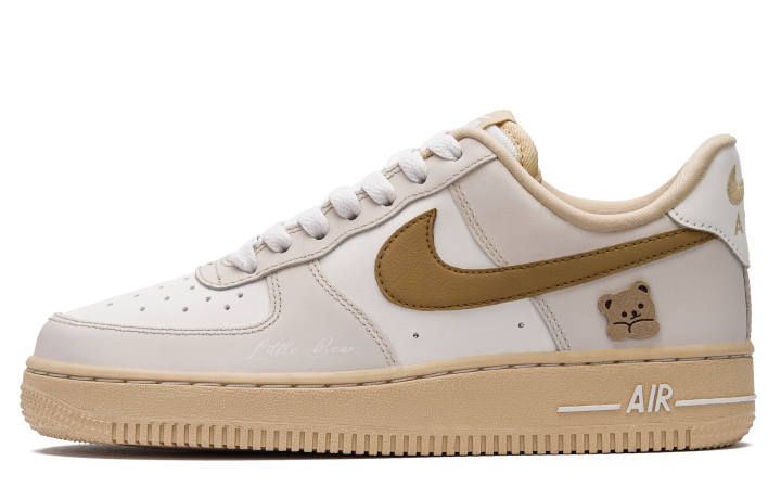 Nike Nike Air Force 1 Cushioning, Wear Resistant Low top Skateboard Shoes Women's White Brown