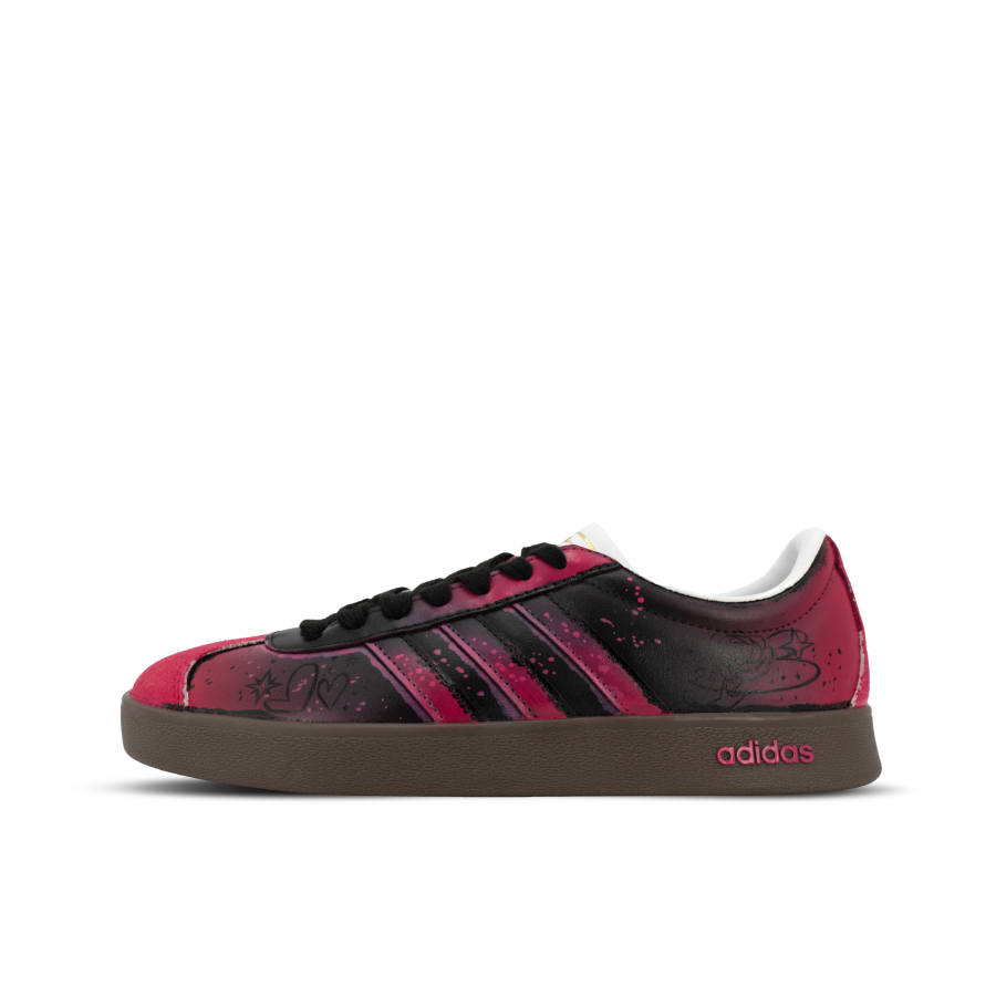 Adidas Adidas VL COURT 2.0 Gorilla Mischief XJDD Puppet Shadow Rose Leather Low top Skateboard Shoes Women's Black Red