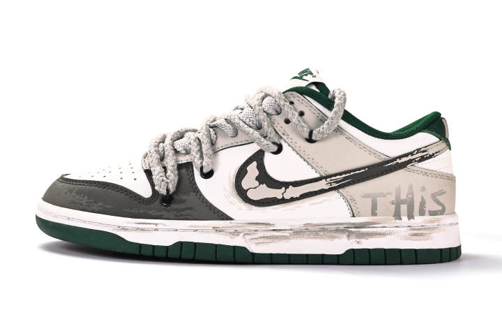 Nike Nike Dunk Abrasion Resistant Abrasion Resistant Low top Skateboard Shoes Unisex White Brown