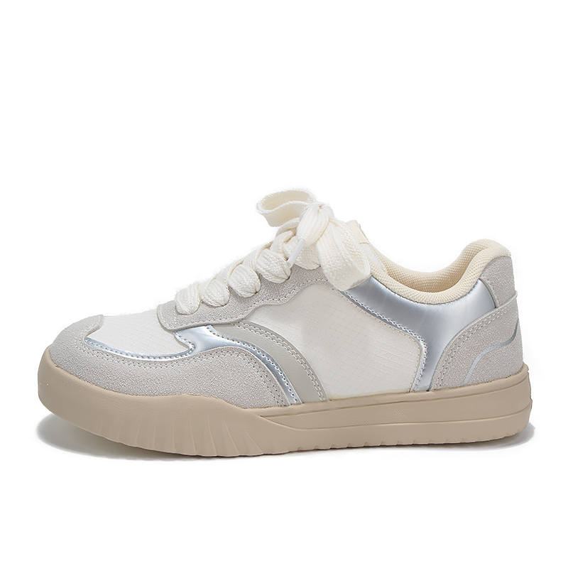 Binya Lightweight Anti Slip Low top Skateboard Shoes Women's Beige