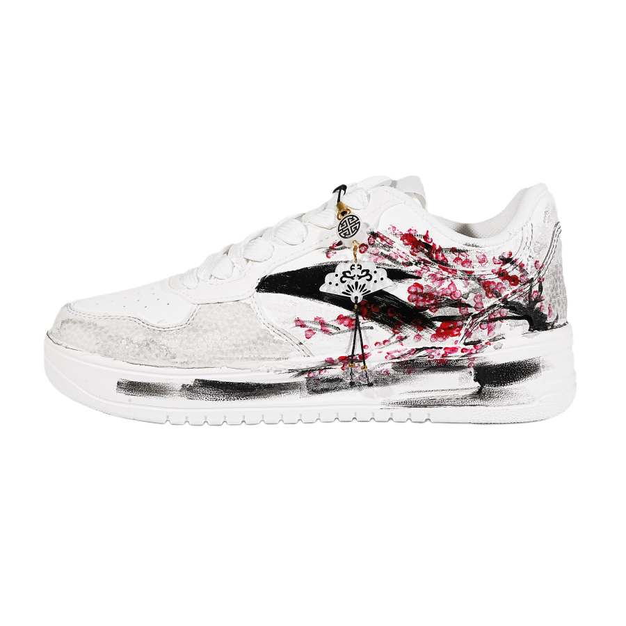 Anta Easy Slip Resistant Cushioning Abrasion Resistant Low top Skateboard Shoes Unisex White Red