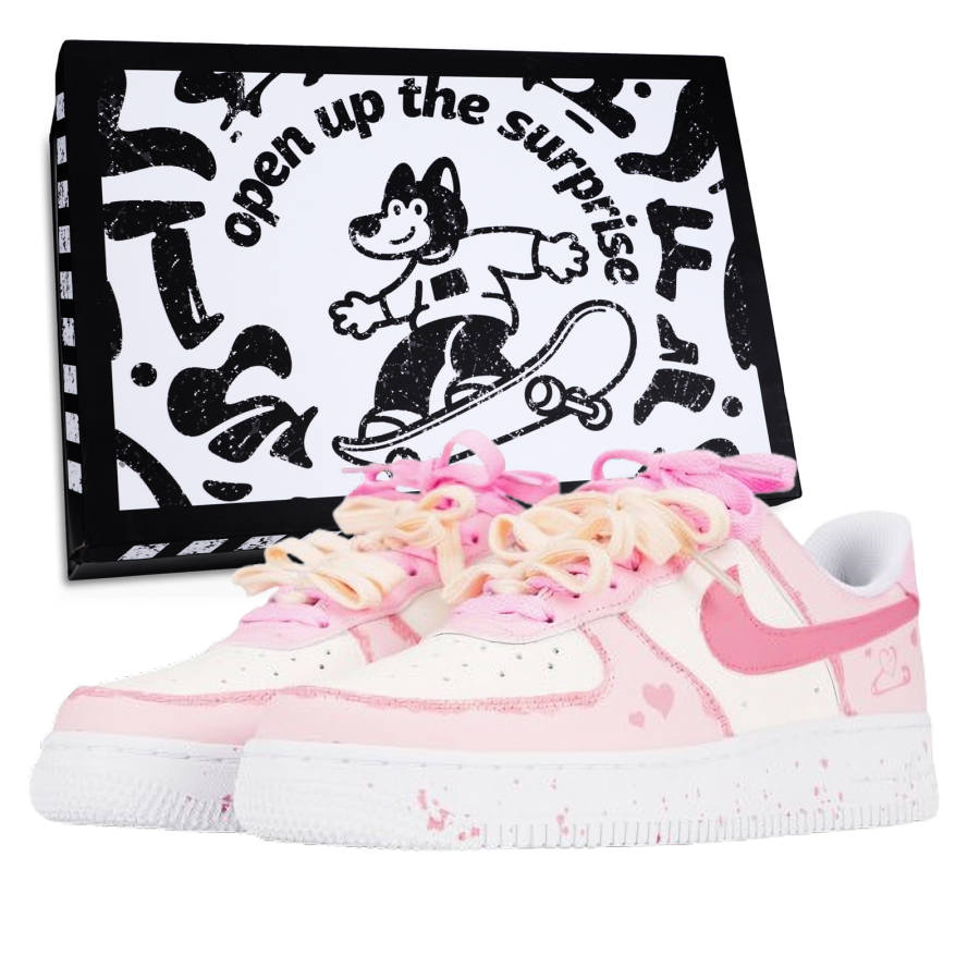 Nike Nike Air Force 1 Heart Pin Low top Skateboard Shoes Unisex Pink