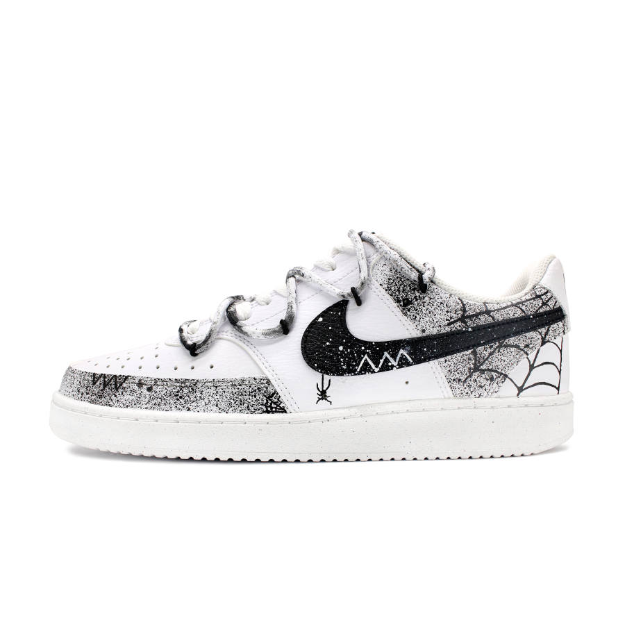 Nike Nike Court Vision 1 Leather Slip Resistant Abrasion Resistant Low top Skateboard Shoes Men's Black White