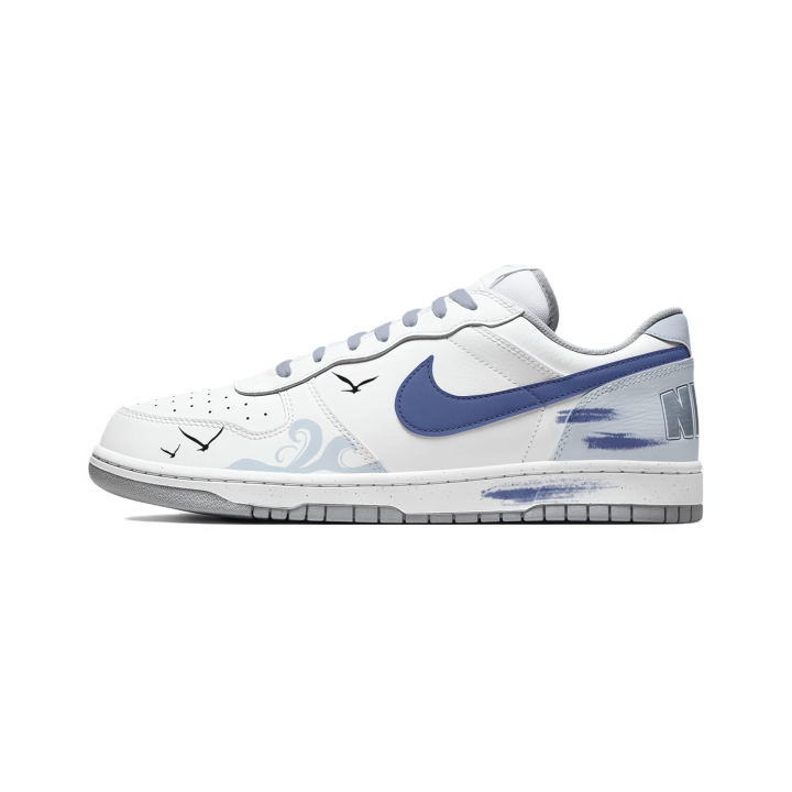 Nike Nike Big Cloud Wave Abrasion Resistant Breathable Abrasion Resistant Breathable Low top Skateboard Shoes Men's Sea Blue