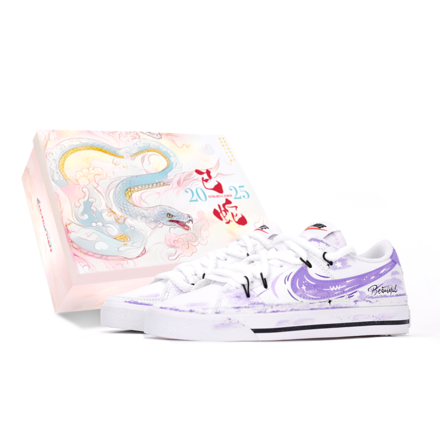 Nike Nike Court Legacy Mechanical Spirit, Sunset Catcher Abrasion Resistant Low top Skateboard Shoes Men's White Purple