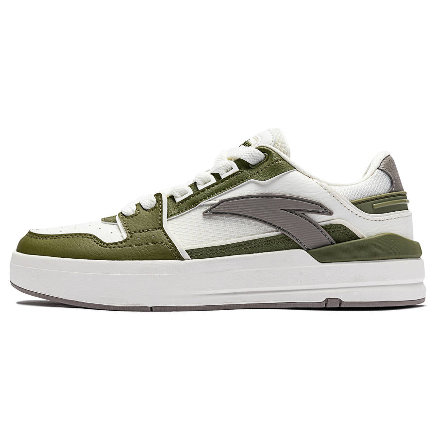 Anta Street Naughty Slip Resistant Abrasion Resistant Low top Skateboard Shoes Women's White Green