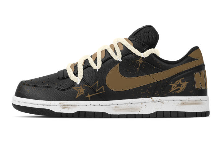 Nike Nike Big Caramel Rum Abrasion Resistant Breathable Low top Skateboard Shoes Men's Black Brown