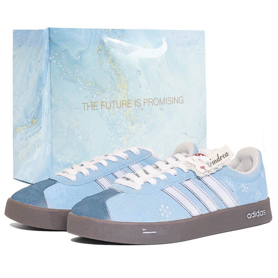 Adidas Adidas VL COURT 2.0 Abrasion Resistant, Lightweight, And Breathable Low top Skateboard Shoes Unisex Blue White