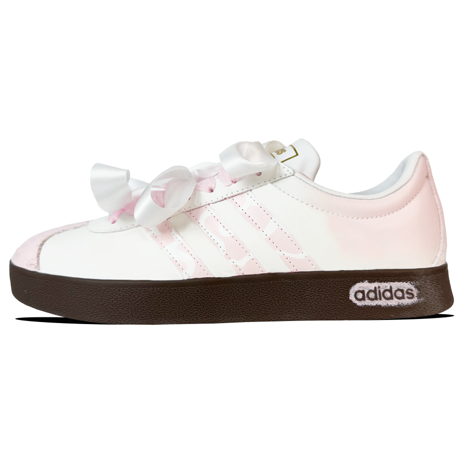 Adidas Adidas VL COURT 2.0 Abrasion Resistant Abrasion Resistant Low top Skateboard Shoes Unisex Pink White