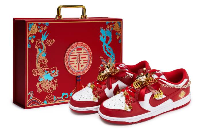 Nike Nike Dunk LOW RETRO Low top Skateboard Shoes Unisex Red White Gold