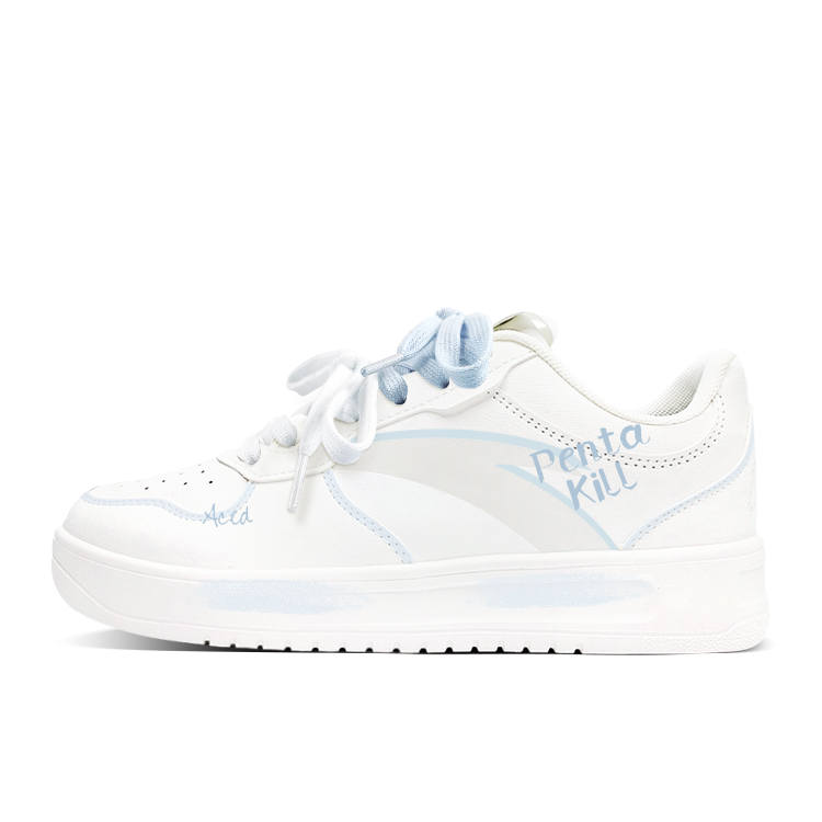 Anta Easy Slip Resistant Abrasion Resistant Low top Skateboard Shoes Unisex White Blue