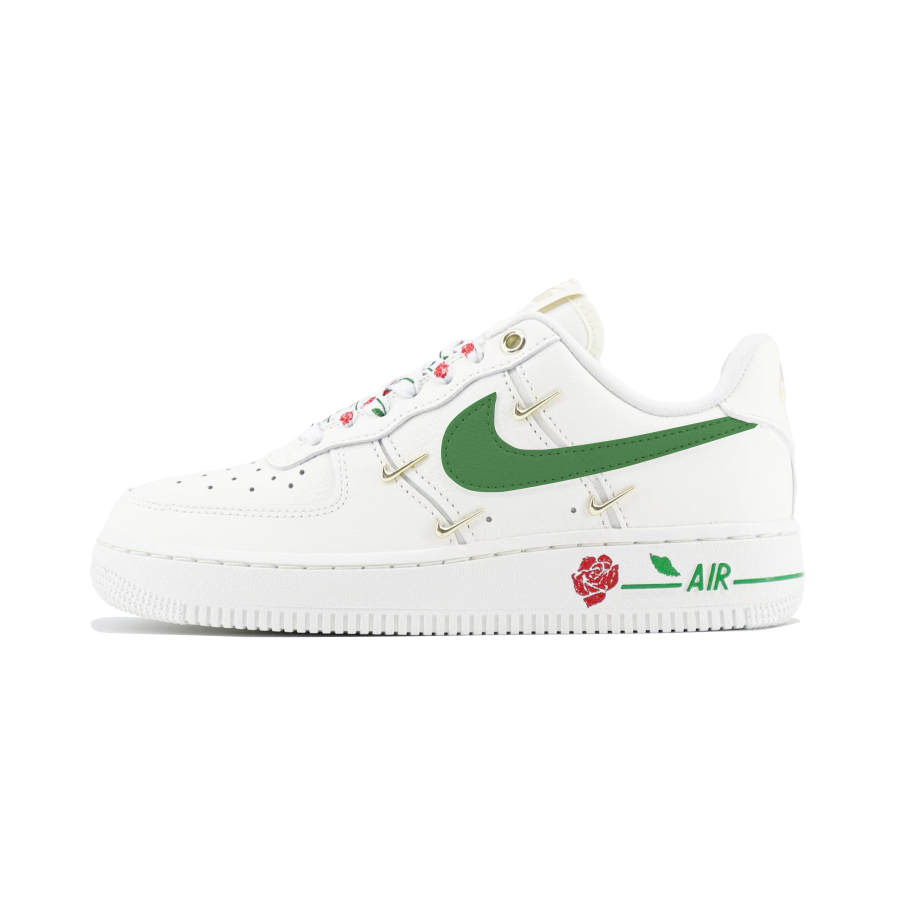 Nike Nike Air Force 1 MiNi Gold Abrasion Resistant Abrasion Resistant Low top Skateboard Shoes Women's White Green