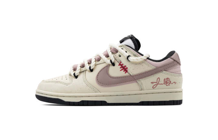 Nike Nike Dunk Dust Tide Abrasion Resistant Abrasion Resistant Low top Skateboard Shoes Unisex Beige Pink