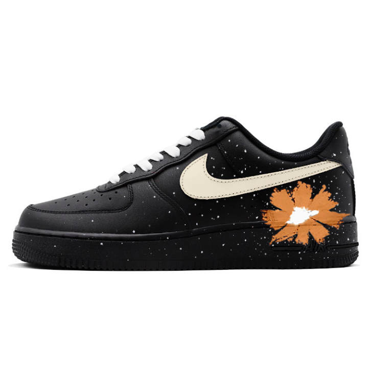Nike Nike Air Force 1 07 Slip Resistant Abrasion Resistant Low top Skateboard Shoes Unisex Orange Black