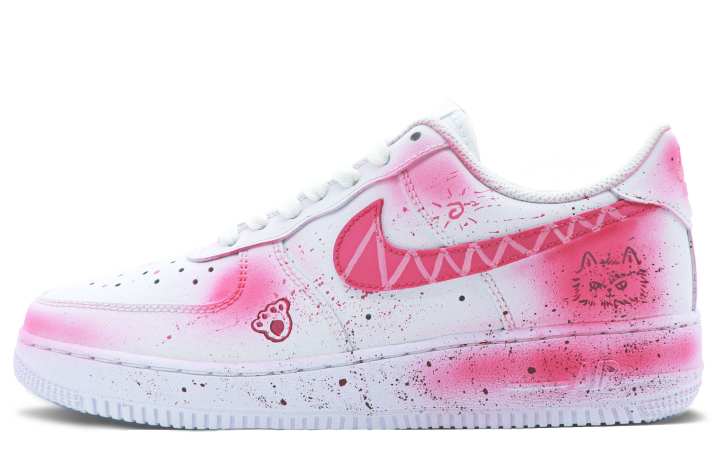 Nike Nike Air Force 1 Coverage Low top Skateboard Shoes Men's Pink White