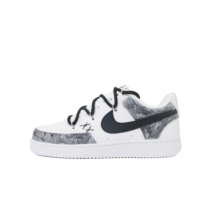 Nike Nike Court Vision 1 Turbulent And Ever Changing Abrasion Resistant Low top Skateboard Shoes Men's Black White