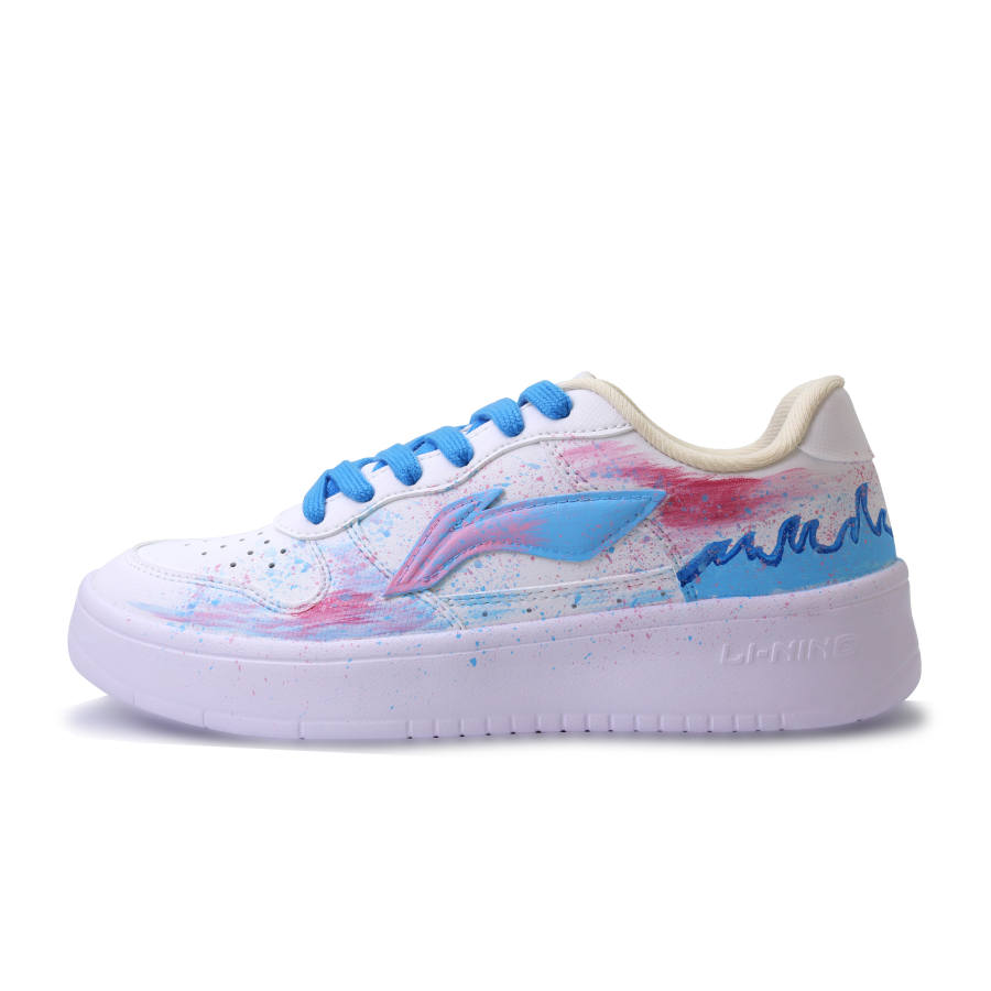 Li-Ning Li Ning Floating Boat Abrasion Resistant Breathable Low top Skateboard Shoes Unisex White Pink Blue