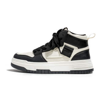 Meiretu Abrasion Resistant High top Skateboard Shoes Men's Black