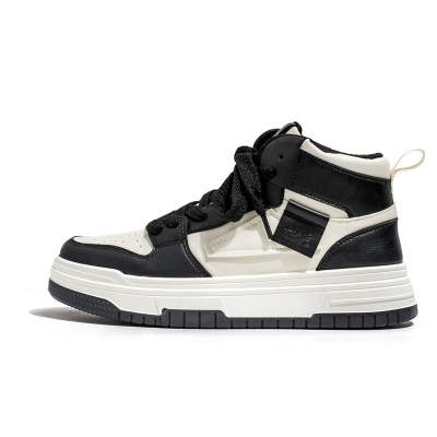 Meiretu Abrasion Resistant High top Skateboard Shoes Men's Black