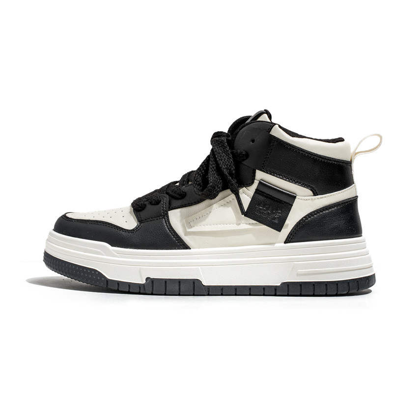 Meiretu Abrasion Resistant High top Skateboard Shoes Men's Black