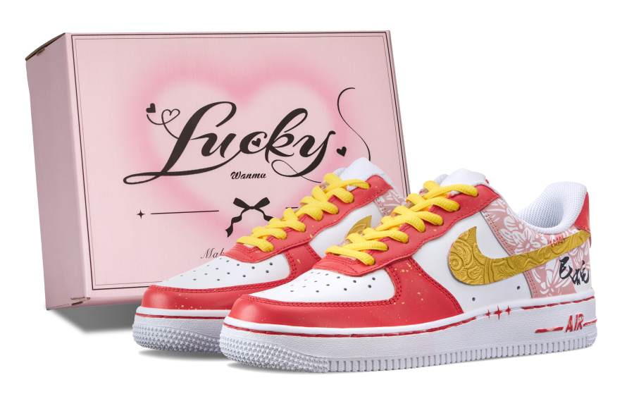 Nike Nike Air Force 1 Skateboard Shoes Women's Low Top White/Red/Gold