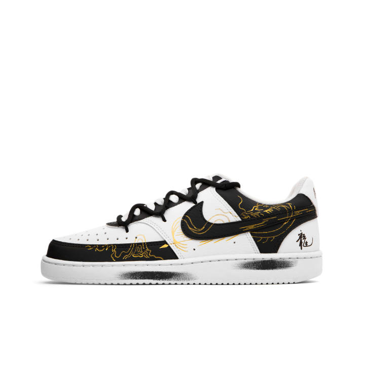 Nike Nike Court Vision 1 Low top Skateboard Shoes Men's Black White