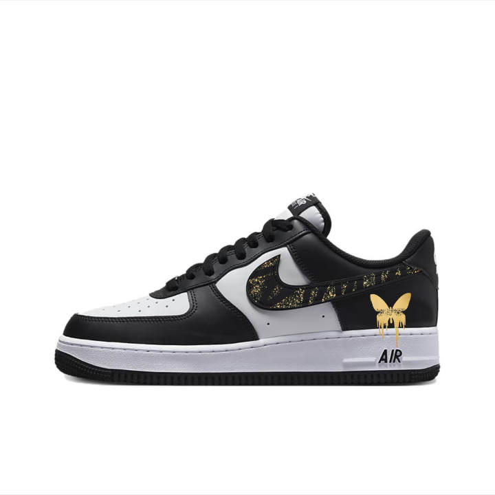 Nike Nike Air Force 1 Slip Resistant Abrasion Resistant Balance Low top Skateboard Shoes Unisex White Black