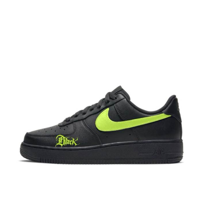 Nike Nike Air Force 1 Low top Skateboard Shoes Unisex Black Green