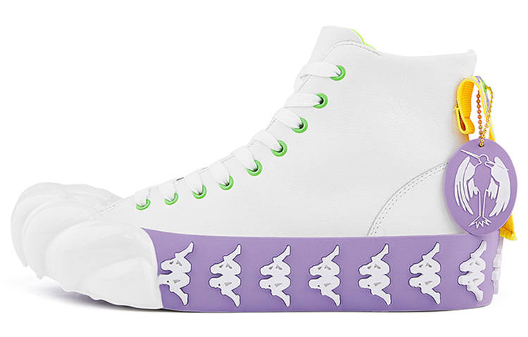 Kappa Chen Tianzhuo Collaboration Wear resistant And Lightweight Mid top Skateboard Shoes Unisex Korean White