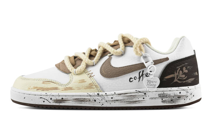 Nike Nike EBERNON Coffee Graffiti Abrasion Resistant Low top Skateboard Shoes Men's